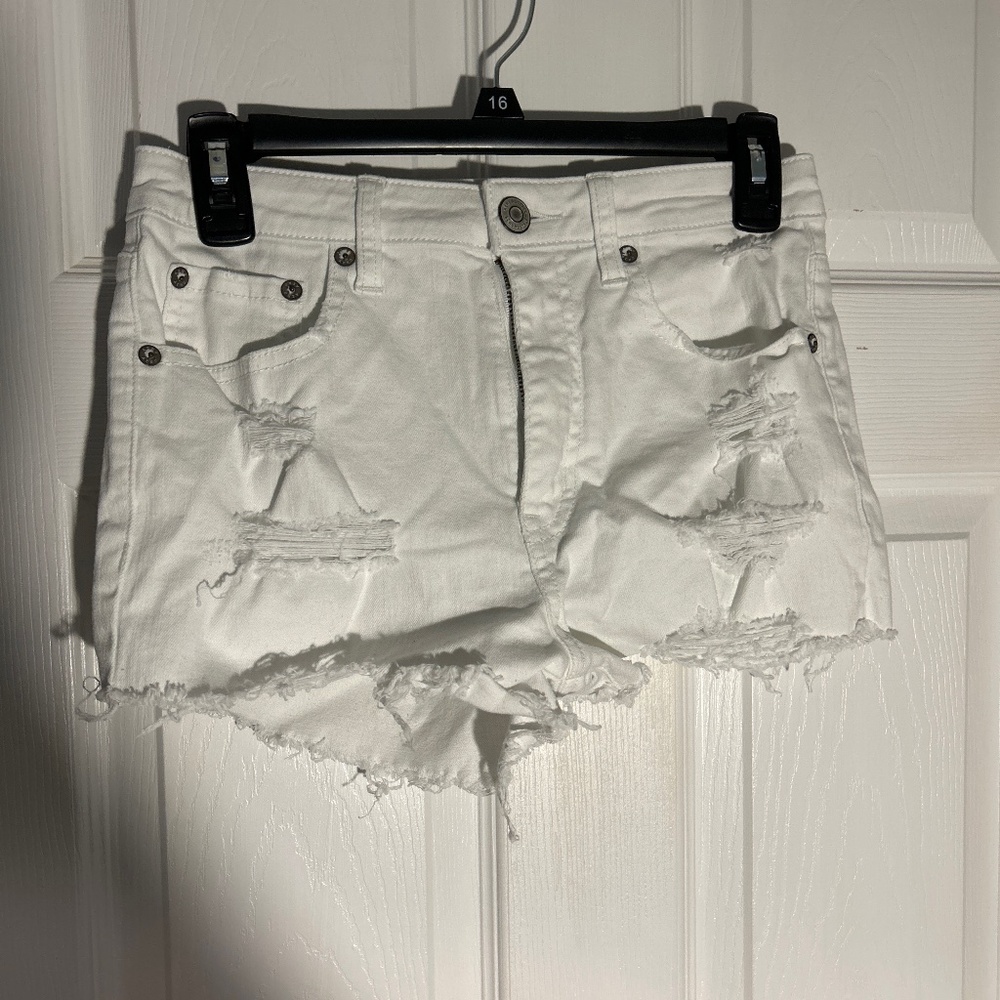 White high rise Shorty AERO denim jeans